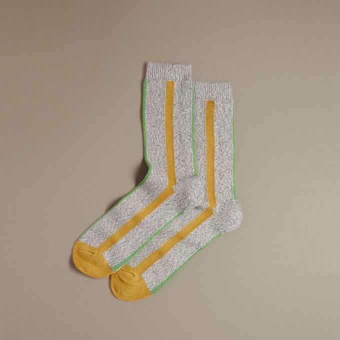 Organic Cotton Socks | Vertical Stripe Yellow from ROVE