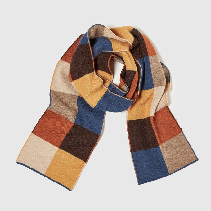 Chequerboard Scarf | Blue Multi from ROVE