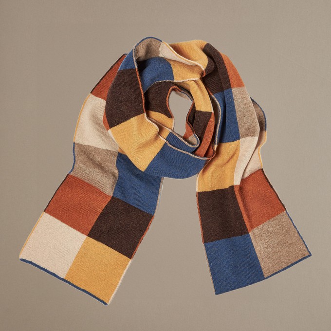 Chequerboard Scarf | Blue Multi from ROVE