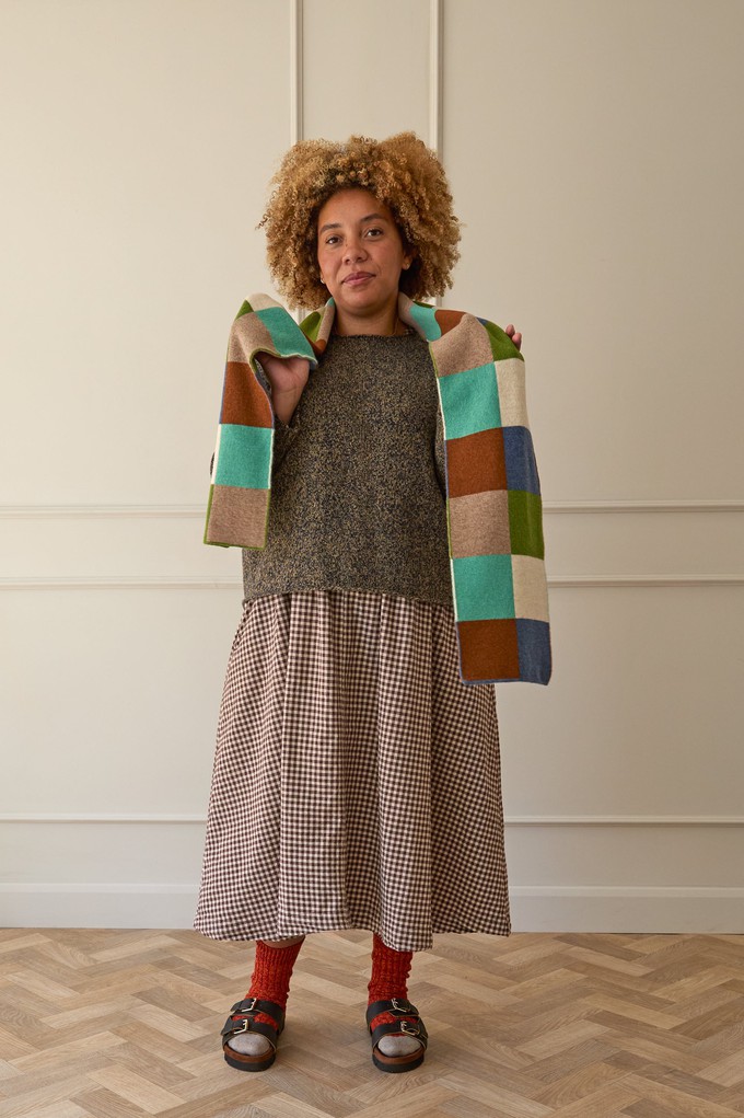 Chequerboard Scarf | Matcha Green from ROVE