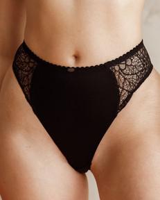 High Waist Slip - Aveline Black via Savara Intimates