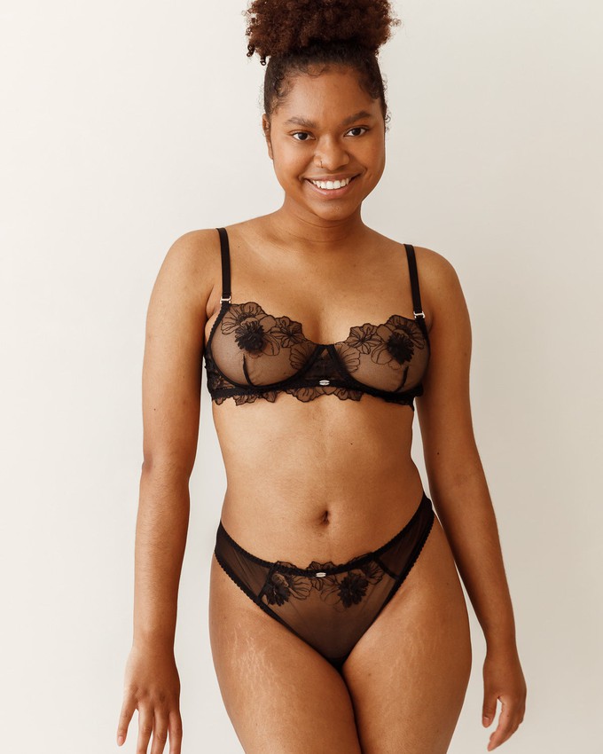 Outlined Bra - Juniper Black from Savara Intimates