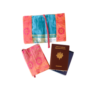 Handmade Recycled Sari Passport Covers, Upcycled Travel Wallets from Shakti.ism