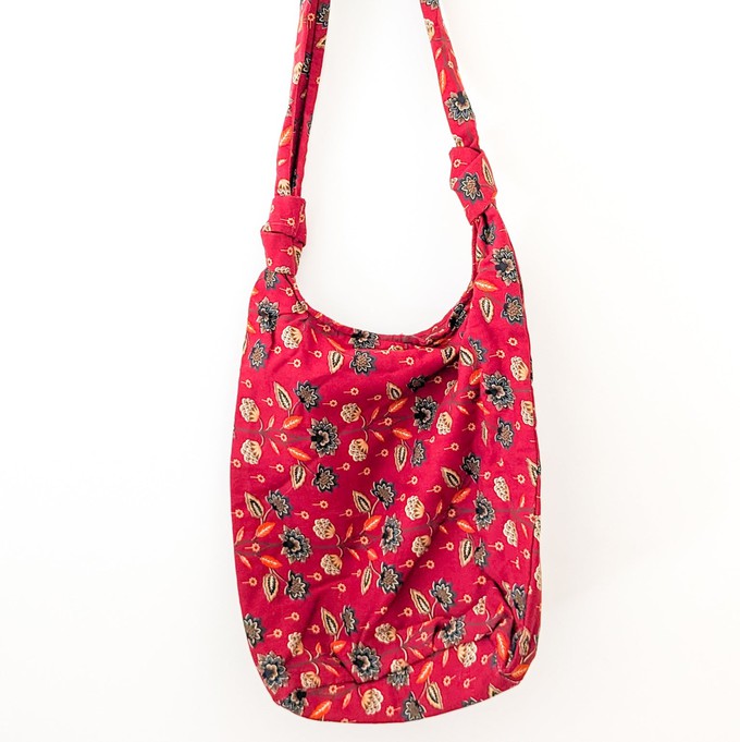 Vibrant crossbody sling handbag with knotted strap from Shakti.ism