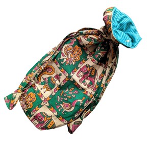 Eco Friendly Bottle Bags, Reusable Kalamkari Cotton Bottle Gift Bags, Ethically Handmade in India from Shakti.ism