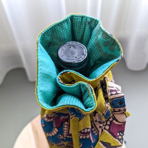 Eco Friendly Bottle Bags, Reusable Kalamkari Cotton Bottle Gift Bags, Ethically Handmade in India from Shakti.ism
