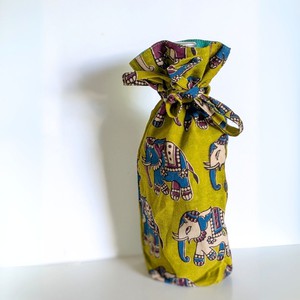 Eco Friendly Bottle Bags, Reusable Kalamkari Cotton Bottle Gift Bags, Ethically Handmade in India from Shakti.ism