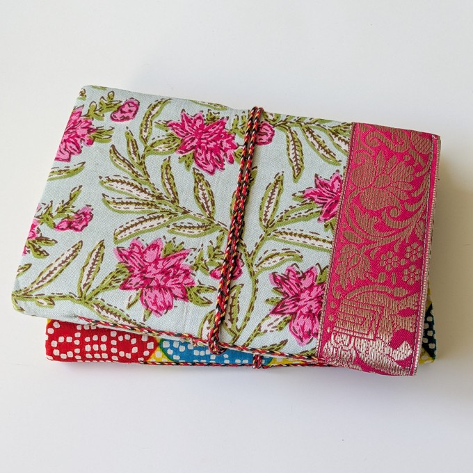 Eco Friendly Cotton Fabric Journals (5 x 7 in), Fair Trade Stationery Ethically Handmade in India from Shakti.ism