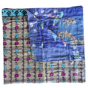 Reversible sari patchwork throw blanket from Shakti.ism