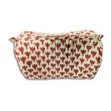 Quilted block print make up bag, large cosmetic pouch via Shakti.ism