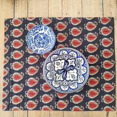 Bagru paisley block-printed placemats set of 2, handmade table mats via Shakti.ism