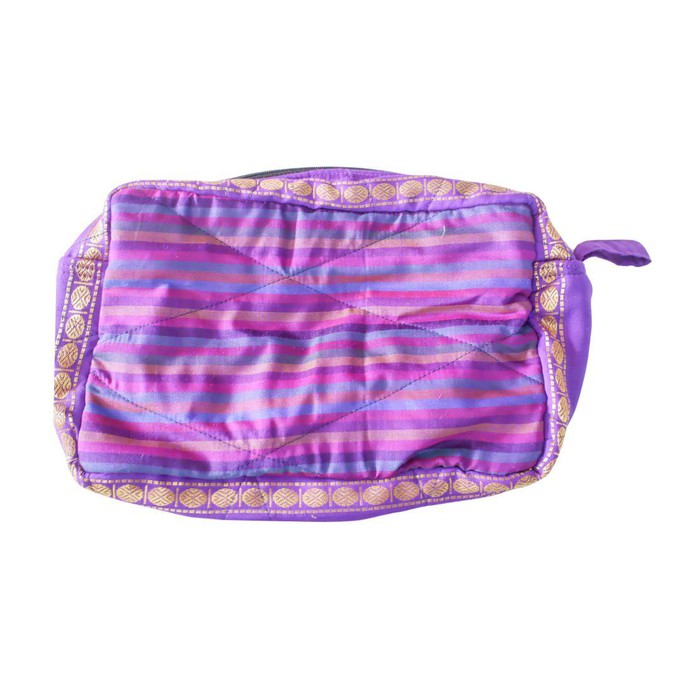 Large colourful upcycled sari box pouches from Shakti.ism