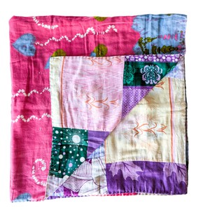 Reversible sari patchwork throw blanket from Shakti.ism