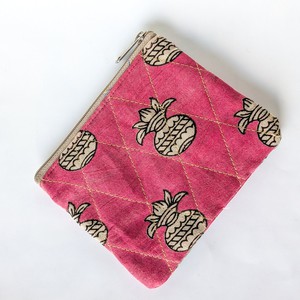 Indian Kalamkari Cotton Coin Purses with Upcycled Sari Lining from Shakti.ism