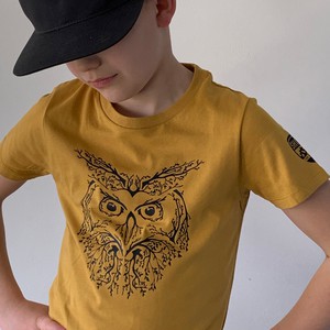 De Uil Kids T-shirt - Ochre from Shiftr for nature