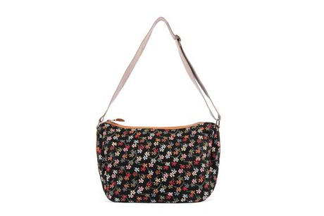 Half-Moon Bag Cotton Black Floret from Shop Like You Give a Damn