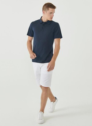 Poloshirt Stippen Navy from Shop Like You Give a Damn