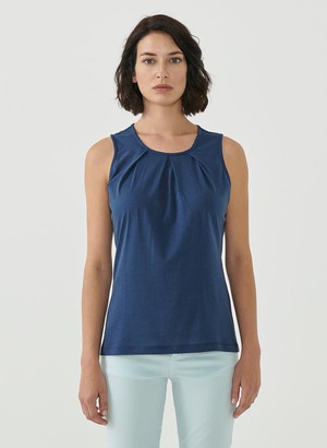 Mouwloze Top Pleated Navy from Shop Like You Give a Damn