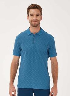 Polo Print Blauw via Shop Like You Give a Damn