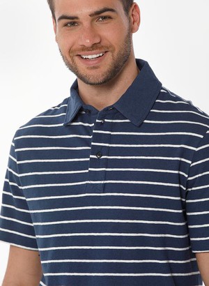 Gestreept Poloshirt Navy Off White from Shop Like You Give a Damn