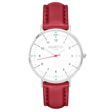 Moderno Horloge Zilver, Wit & Rood from Shop Like You Give a Damn