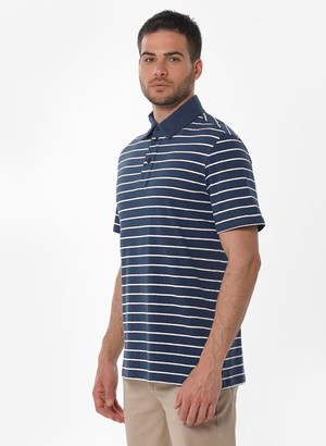 Gestreept Poloshirt Navy Off White from Shop Like You Give a Damn