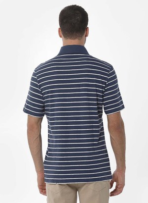 Gestreept Poloshirt Navy Off White from Shop Like You Give a Damn