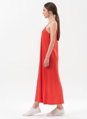 Maxi-Jurk Spaghettibandjes Rood from Shop Like You Give a Damn