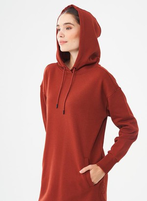 Lange Hoodie Jurk Bruin from Shop Like You Give a Damn