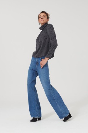 Blouse Malali Charcoal Spots Grijs from Shop Like You Give a Damn