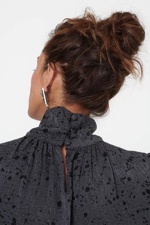Blouse Malali Charcoal Spots Grijs from Shop Like You Give a Damn