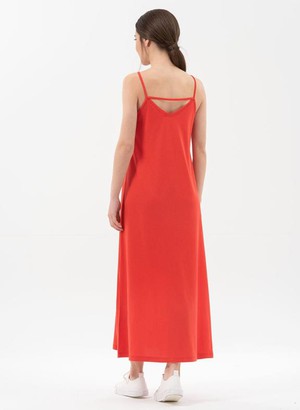 Maxi-Jurk Spaghettibandjes Rood from Shop Like You Give a Damn