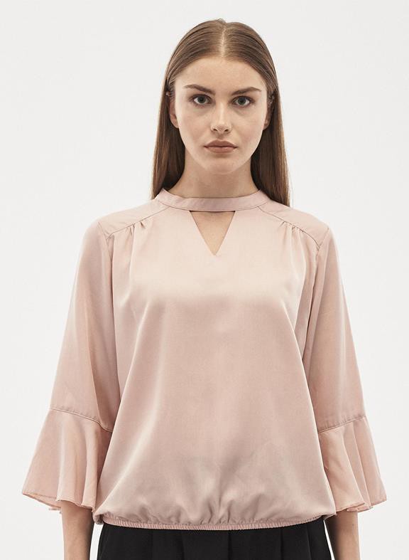 Tencel blouse with 3/4 flounce sleeves from Shop Like You Give a Damn