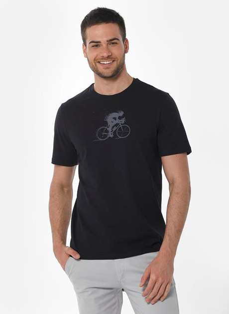 T-Shirt Fiets Print Zwart from Shop Like You Give a Damn