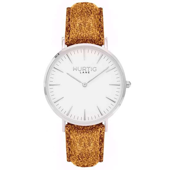 Dames Hymnal Vegan Horloge Tweed Zilver, Wit & Camel Bruin from Shop Like You Give a Damn