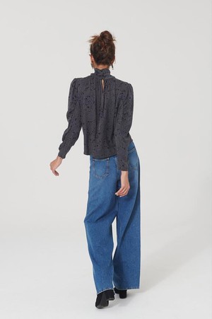 Blouse Malali Charcoal Spots Grijs from Shop Like You Give a Damn