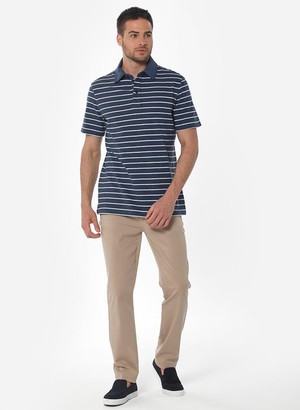 Gestreept Poloshirt Navy Off White from Shop Like You Give a Damn
