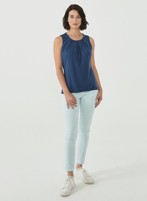 Mouwloze Top Pleated Navy from Shop Like You Give a Damn