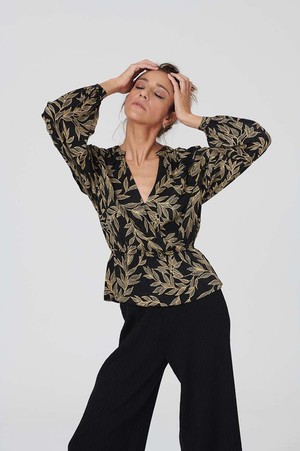 Blouse Marilin Dark Garden Zwart from Shop Like You Give a Damn