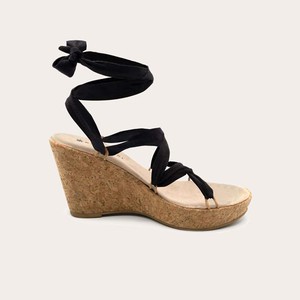 Sleehakken ChilÃ³n Kurk Zwart from Shop Like You Give a Damn