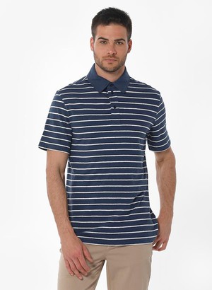 Gestreept Poloshirt Navy Off White from Shop Like You Give a Damn