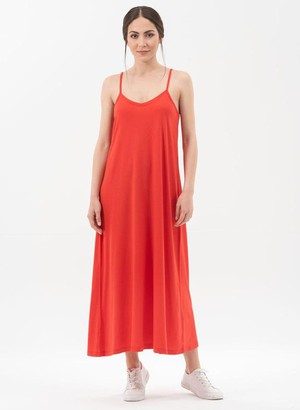 Maxi-Jurk Spaghettibandjes Rood from Shop Like You Give a Damn