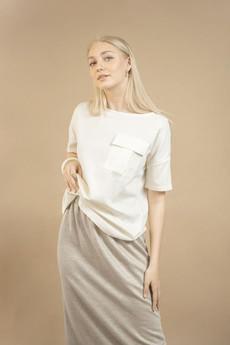 T-Shirt Boxy Meteoriet Wit via Shop Like You Give a Damn