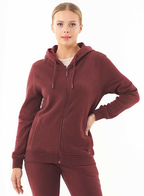 Soft Touch Zipped Hoodie Bordeaux from Shop Like You Give a Damn