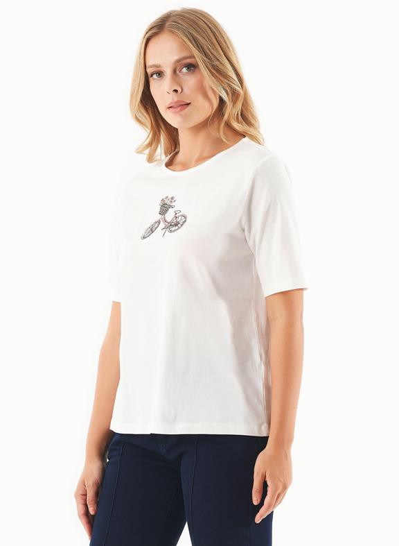 T-Shirt Bio-Katoen Fiets Off-White from Shop Like You Give a Damn