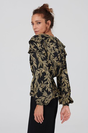 Blouse Marilin Dark Garden Zwart from Shop Like You Give a Damn