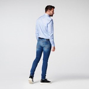 Shirt - Slim Fit - Fishbone Blue from SKOT