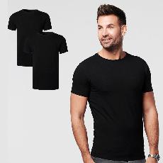 T-shirt Zwart Ronde Hals Heren | 2-pack | Slim Fit via SKOT