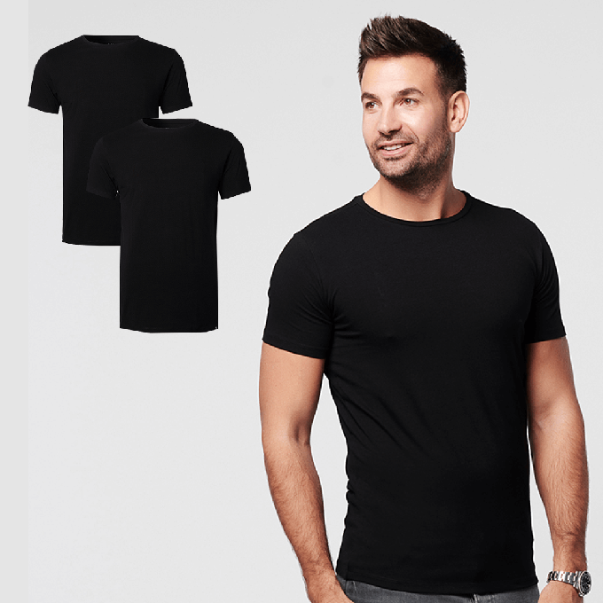 T-shirt - Ronde Hals 2-pack - Zwart from SKOT