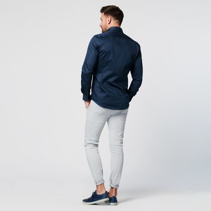 Overhemd - Slim Fit - Navy Satin from SKOT